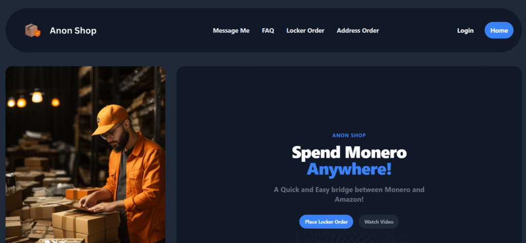 anonshop proxy service interface from anonymous crypto trading platforms accepting Monero payments
