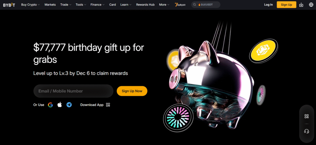 Bybit bitcoin exchange interface in Dubai offering spot trading and derivatives markets.