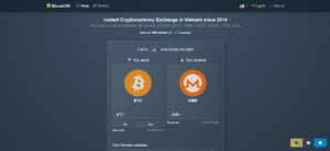 BitcoinVN instant crypto swap platform with anonymous ATM network no KYC exchanges
