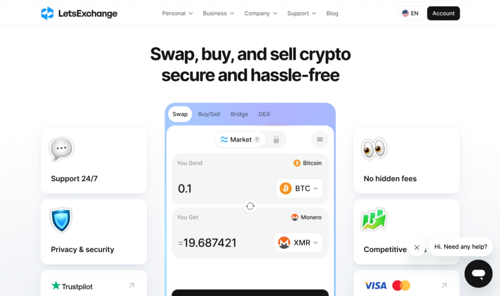 Full-featured exchange website displaying extensive cryptocurrency lists and network support information.